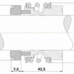 Uszczelnienie mechaniczne R-MG13 28, SIC/SIC, NBR, 304, G6