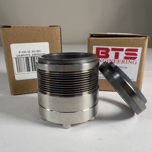 Wysokotemperaturowe uszczelnienie mechaniczne do pompy Sulzer A R-650 35, SIC/SIC, GRAPHITE, AM350/316