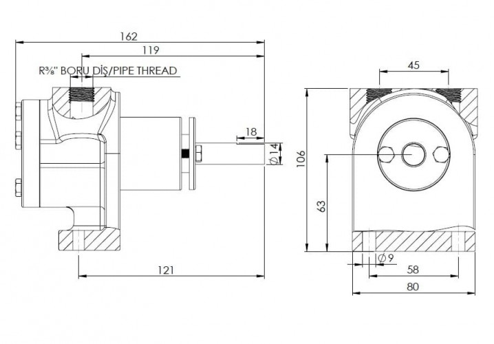 Pompa zębata do oleju Kupar KIP 3/8 cala, 0,025-0,35 m3/h