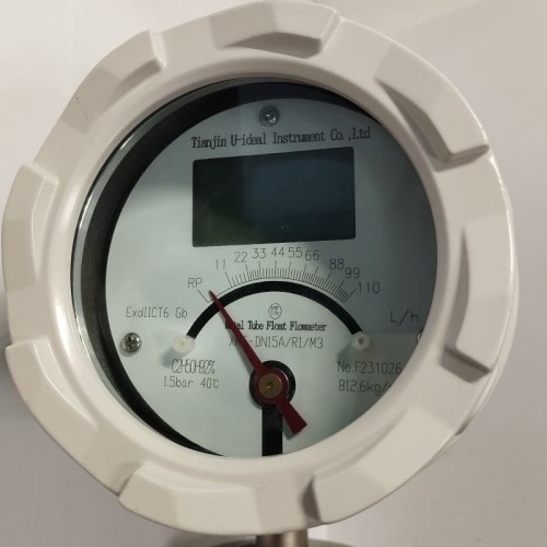 DN15 Przepływomierz ze stali nierdzewnej rotametr LZ PN6 (ciekła mieszanina alkoholi C2H5OH 92%), 11...110 l/h, 4-20mA, Ex, 0,8126g/cm3, 8/30/78°C