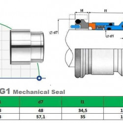 Uszczelnienie mechaniczne Hilge R-HLG1 28, SIC/SIC, VITON, 304 type BURGMANN SHJ97, AESSEAL M010S3, VULCAN 1662, 1663S, ROTEN EHS3