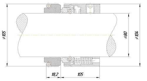 Uszczelnienie pompy mechanicznej WILO R-M7N 80, SIC/SIC, VITON, 304, G9