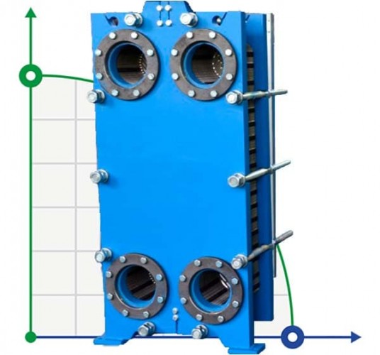 Płytowy wymiennik ciepła S14-41 (trzy sekcje dla trzech środowisk)