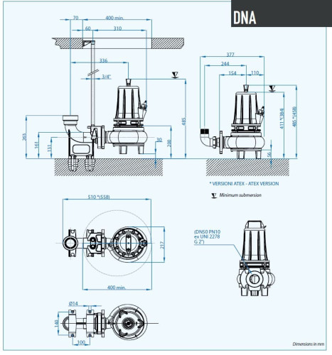 Pompa zanurzeniowa Dreno DNA-EX 50-4/090 M z wirnikiem wirowym