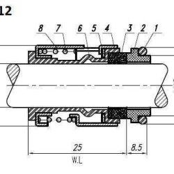 Uszczelnienie pompy Grundfos R-706B 16, SIC/SIC, VITON, 304