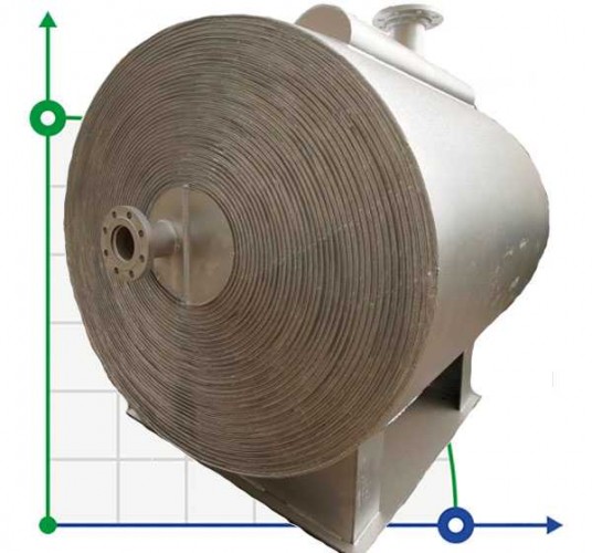 Spawany, niezmontowany spiralny wymiennik ciepła SHE-120S