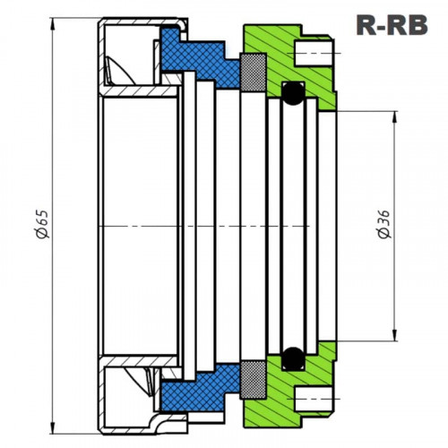 Uszczelnienie mechaniczne R-RB 35, CAR/SIC, EPDM/GRAPHITE, 304 do pompy przeciwpożarowej W. Ruberg AB