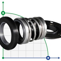 Uszczelnienie mechaniczne do pompy TSURUMI R-260TS 45/50, SIC/SIC/SIC/SIC, VITON, 304