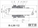 Uszczelnienie mechaniczne wału Lowara R-LW 12, SIC/SIC, VITON, 304
