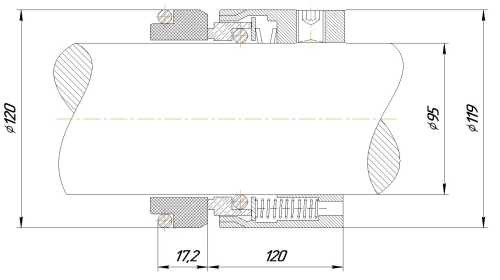 Uszczelnienie mechaniczne R-M7N 95, SIC/SIC, VITON, 304, G9
