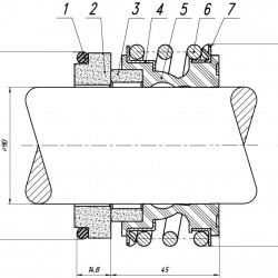 Uszczelnienie mechaniczne wału pompy R-MG1 90, CAR/CER, EPDM, 304, G60