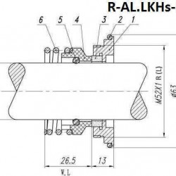 Uszczelnienie pompy Alfa Laval R-AL.LKHs 32, SIC/SIC, EPDM, 304