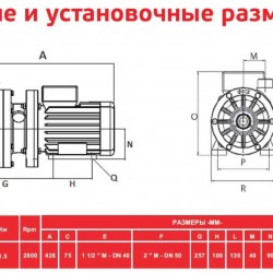 ADH 120 PVDF/B/2HP/TF/2800/BSP - poziomy pompa odśrodkowa