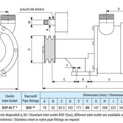 Pompa wirowa do pompowania mleka, serwatki LIVERANI SPECIAL 60 Inox 2, 350 l/min, AISI 316, bez silnika