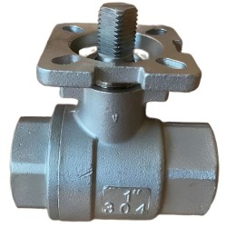 PN16 DN15 Gwintowany zawór kulowy AISI 304, gniazdo PTFE z siłownikiem pneum.dwustronnego działania, pneum.zawór przesuwny. 5/2, cewka 24 V, LS10