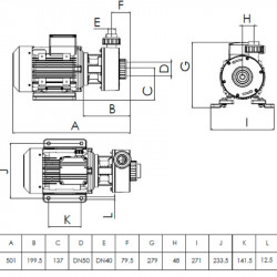 Plastikowa pomDiaPump PA chemiczna do kwasów DiaPump PA2150 PP, 1,5 kW, 3000 obr/min, 380V