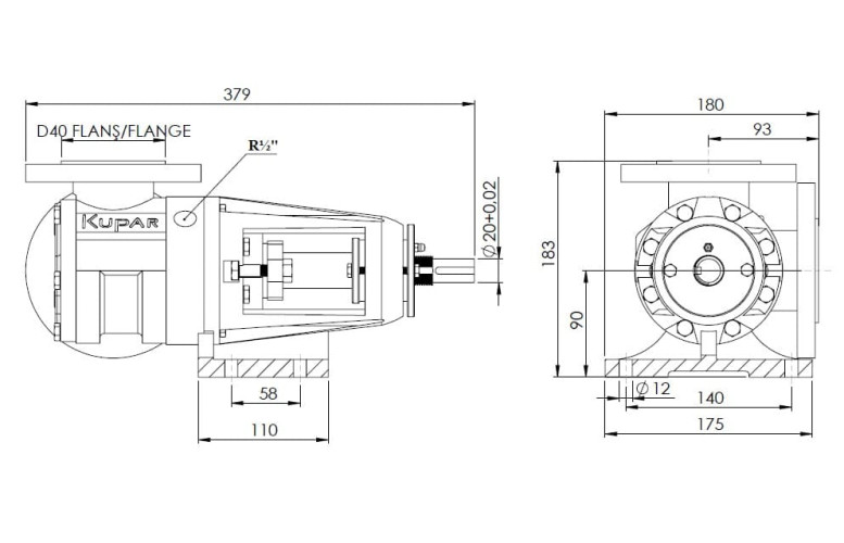 Pompa zębata do detergentów Kupar KIPK 1 1/2 cala, 0,4-4 m3/h