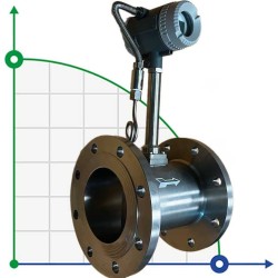 DN150 Pomiar pary technologicznej, przepływomierz wirowy ze stali nierdzewnej LUGB-D PN16 RF kołnierz DIN, 1,4-14 t/h, <1,6 MPa, <250°C, 4-20mA, ExdII