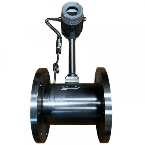 DN150 Pomiar pary technologicznej, przepływomierz wirowy ze stali nierdzewnej LUGB-D PN16 RF kołnierz DIN, 1,4-14 t/h, <1,6 MPa, <250°C, 4-20mA, ExdII