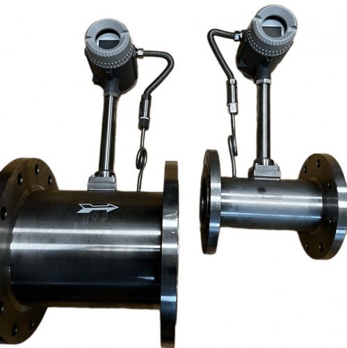 DN150 Pomiar pary technologicznej, przepływomierz wirowy ze stali nierdzewnej LUGB-D PN16 RF kołnierz DIN, 1,4-14 t/h, <1,6 MPa, <250°C, 4-20mA, ExdII